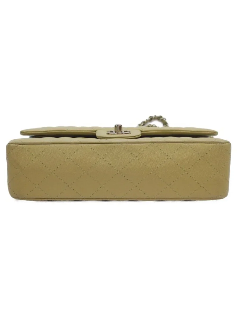 Chanel Green Caviar Double Flap Bag Quilted 25